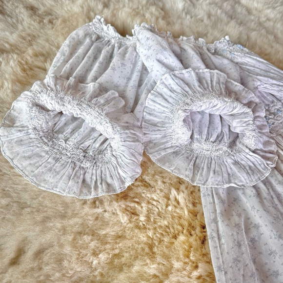 💋SOLD💋✨🩶❄️DÔEN ‘Rosen’ Embroidered Cotton Voile Azure Windswept Floral XS✨ - Picture 14 of 17